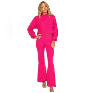 Beach Bunny Ariana Pink Embellished Pants Size Xs In Great Condition